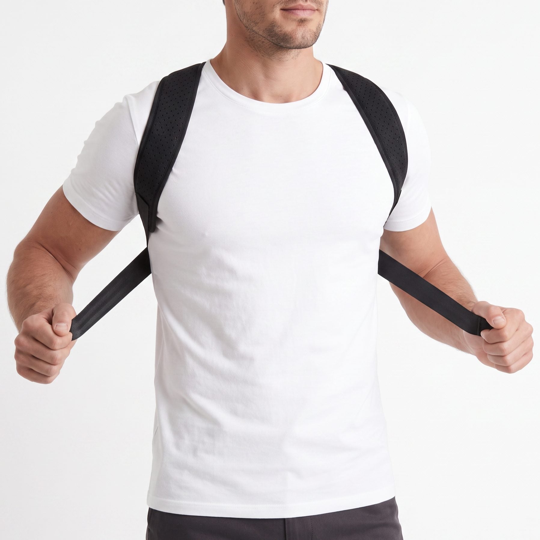 Adjusting the straps on the black ExoPosture Air posture corrector for a customised fit. black-air1 black-air2 black-air3 black-air4 black-air5